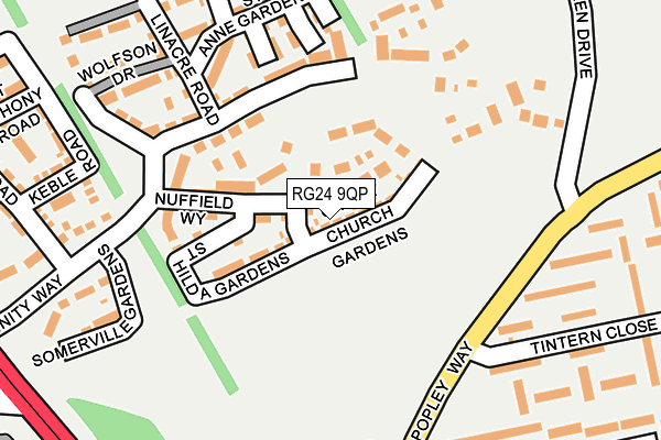 RG24 9QP map - OS OpenMap – Local (Ordnance Survey) RG24 9QP map - OS OpenMap – Local (Ordnance Survey)