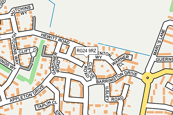 RG24 9RZ map - OS OpenMap – Local (Ordnance Survey) RG24 9RZ map - OS OpenMap – Local (Ordnance Survey)
