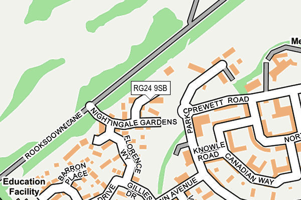 RG24 9SB map - OS OpenMap – Local (Ordnance Survey) RG24 9SB map - OS OpenMap – Local (Ordnance Survey)