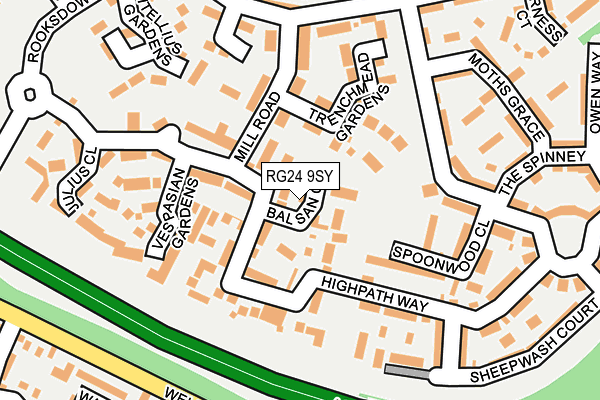 RG24 9SY map - OS OpenMap – Local (Ordnance Survey) RG24 9SY map - OS OpenMap – Local (Ordnance Survey)