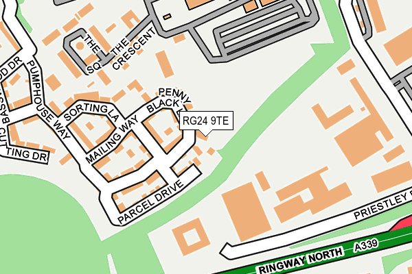RG24 9TE map - OS OpenMap – Local (Ordnance Survey) RG24 9TE map - OS OpenMap – Local (Ordnance Survey)