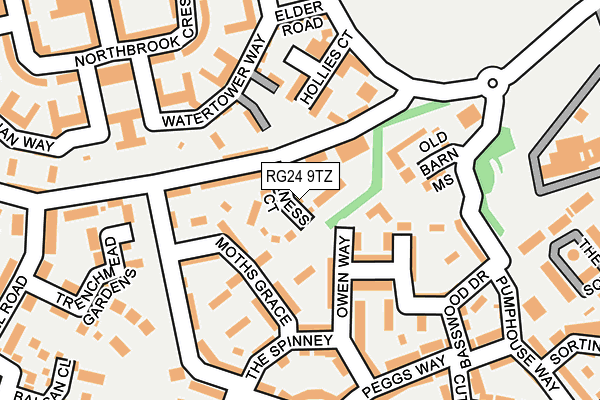 RG24 9TZ map - OS OpenMap – Local (Ordnance Survey) RG24 9TZ map - OS OpenMap – Local (Ordnance Survey)
