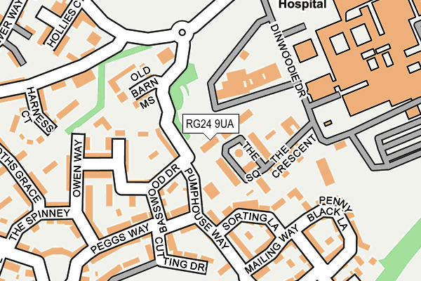 RG24 9UA map - OS OpenMap – Local (Ordnance Survey) RG24 9UA map - OS OpenMap – Local (Ordnance Survey)