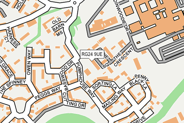 RG24 9UE map - OS OpenMap – Local (Ordnance Survey) RG24 9UE map - OS OpenMap – Local (Ordnance Survey)