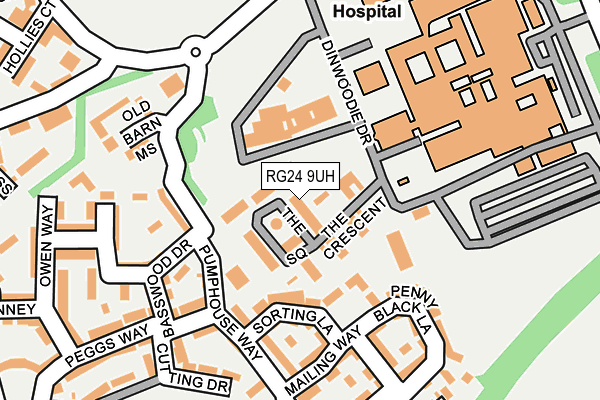 RG24 9UH map - OS OpenMap – Local (Ordnance Survey) RG24 9UH map - OS OpenMap – Local (Ordnance Survey)