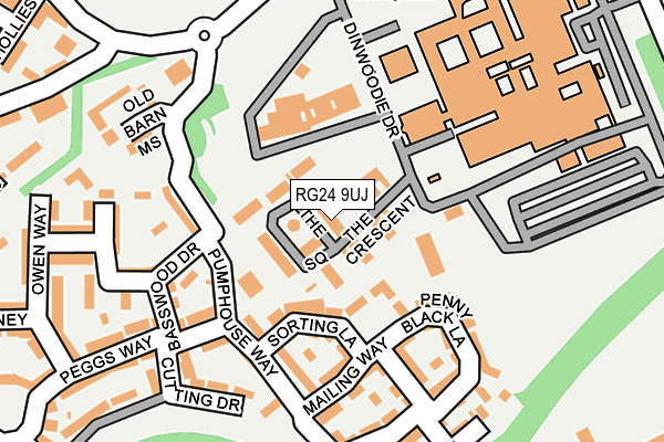 RG24 9UJ map - OS OpenMap – Local (Ordnance Survey) RG24 9UJ map - OS OpenMap – Local (Ordnance Survey)