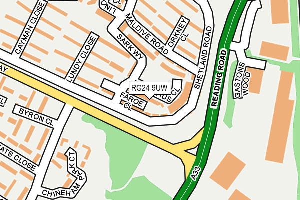 RG24 9UW map - OS OpenMap – Local (Ordnance Survey) RG24 9UW map - OS OpenMap – Local (Ordnance Survey)