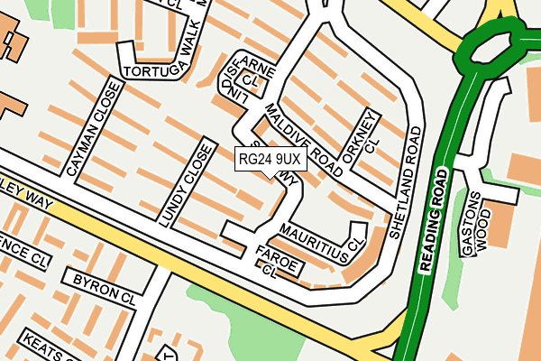 RG24 9UX map - OS OpenMap – Local (Ordnance Survey) RG24 9UX map - OS OpenMap – Local (Ordnance Survey)