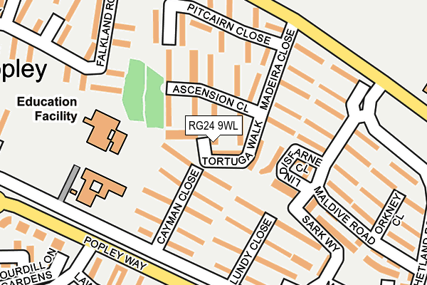 RG24 9WL map - OS OpenMap – Local (Ordnance Survey) RG24 9WL map - OS OpenMap – Local (Ordnance Survey)