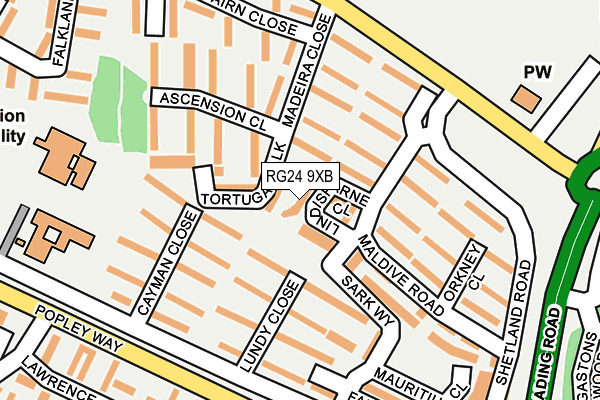 RG24 9XB map - OS OpenMap – Local (Ordnance Survey) RG24 9XB map - OS OpenMap – Local (Ordnance Survey)