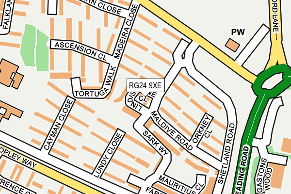 RG24 9XE map - OS OpenMap – Local (Ordnance Survey) RG24 9XE map - OS OpenMap – Local (Ordnance Survey)