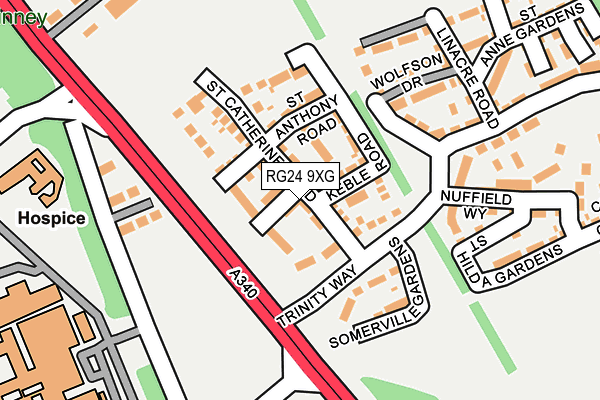 RG24 9XG map - OS OpenMap – Local (Ordnance Survey) RG24 9XG map - OS OpenMap – Local (Ordnance Survey)