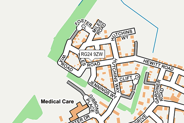 RG24 9ZW map - OS OpenMap – Local (Ordnance Survey) RG24 9ZW map - OS OpenMap – Local (Ordnance Survey)