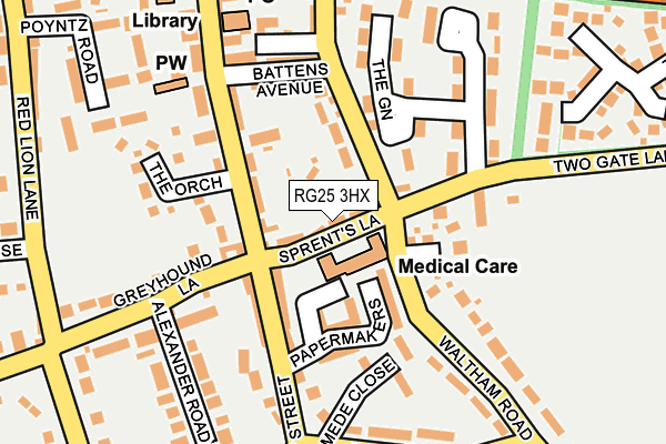 RG25 3HX map - OS OpenMap – Local (Ordnance Survey) RG25 3HX map - OS OpenMap – Local (Ordnance Survey)