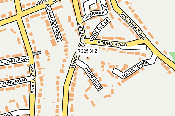 RG25 3HZ map - OS OpenMap – Local (Ordnance Survey)