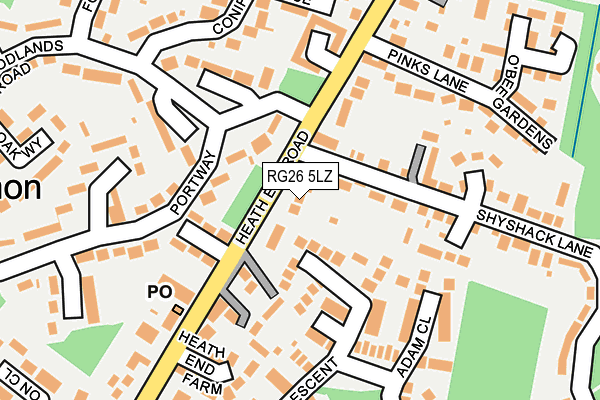 RG26 5LZ map - OS OpenMap – Local (Ordnance Survey) RG26 5LZ map - OS OpenMap – Local (Ordnance Survey)