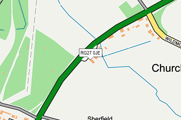 RG27 0JE map - OS OpenMap – Local (Ordnance Survey) RG27 0JE map - OS OpenMap – Local (Ordnance Survey)
