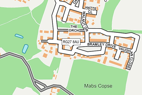 RG27 8AU map - OS OpenMap – Local (Ordnance Survey) RG27 8AU map - OS OpenMap – Local (Ordnance Survey)