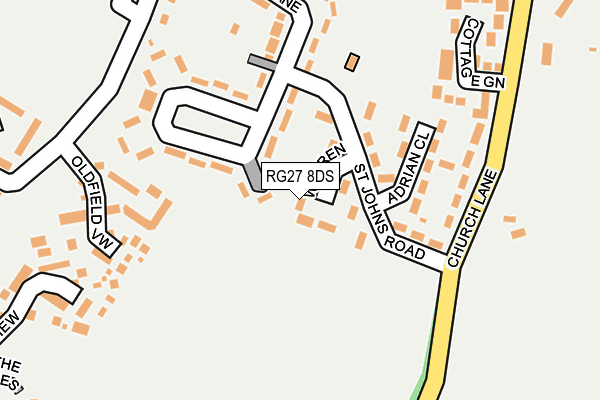 RG27 8DS map - OS OpenMap – Local (Ordnance Survey) RG27 8DS map - OS OpenMap – Local (Ordnance Survey)