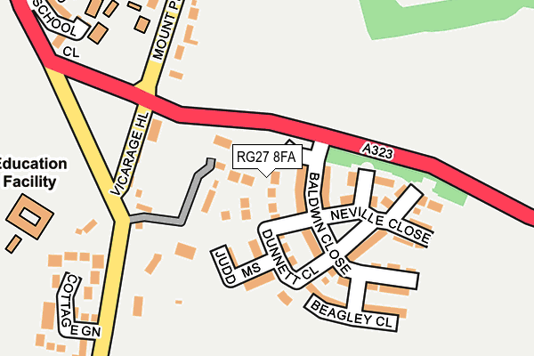 RG27 8FA map - OS OpenMap – Local (Ordnance Survey) RG27 8FA map - OS OpenMap – Local (Ordnance Survey)