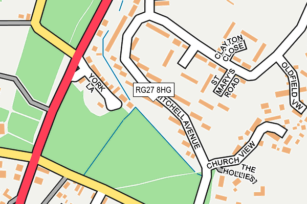 RG27 8HG map - OS OpenMap – Local (Ordnance Survey) RG27 8HG map - OS OpenMap – Local (Ordnance Survey)