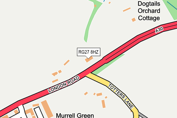 RG27 8HZ map - OS OpenMap – Local (Ordnance Survey) RG27 8HZ map - OS OpenMap – Local (Ordnance Survey)