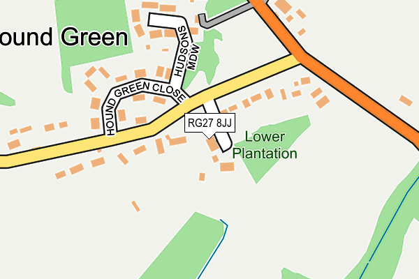 RG27 8JJ map - OS OpenMap – Local (Ordnance Survey) RG27 8JJ map - OS OpenMap – Local (Ordnance Survey)
