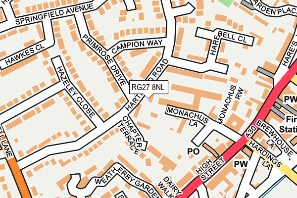RG27 8NL map - OS OpenMap – Local (Ordnance Survey) RG27 8NL map - OS OpenMap – Local (Ordnance Survey)