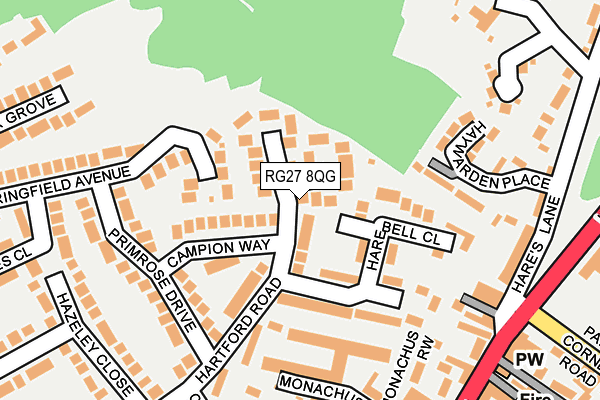 RG27 8QG map - OS OpenMap – Local (Ordnance Survey) RG27 8QG map - OS OpenMap – Local (Ordnance Survey)
