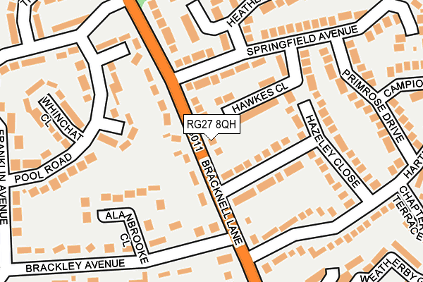 RG27 8QH map - OS OpenMap – Local (Ordnance Survey) RG27 8QH map - OS OpenMap – Local (Ordnance Survey)
