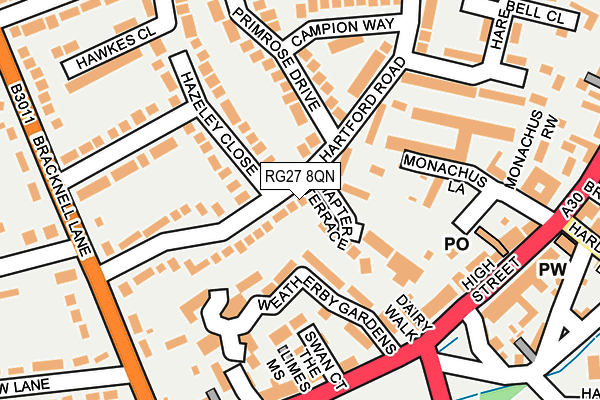 RG27 8QN map - OS OpenMap – Local (Ordnance Survey) RG27 8QN map - OS OpenMap – Local (Ordnance Survey)