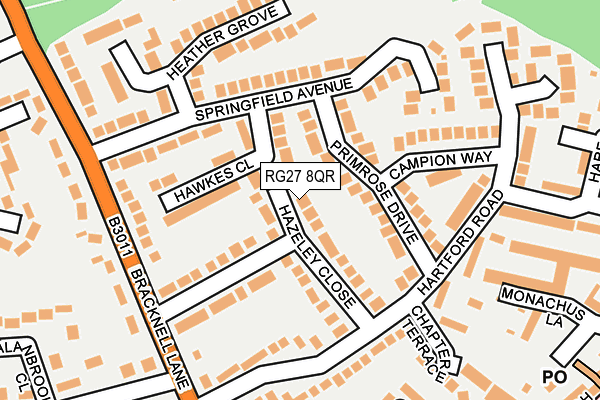 RG27 8QR map - OS OpenMap – Local (Ordnance Survey) RG27 8QR map - OS OpenMap – Local (Ordnance Survey)