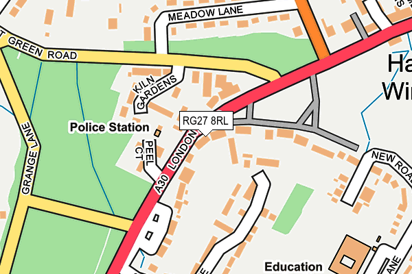 RG27 8RL map - OS OpenMap – Local (Ordnance Survey)