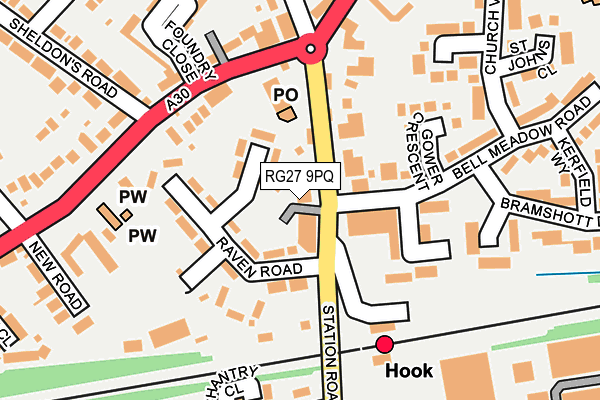 RG27 9PQ map - OS OpenMap – Local (Ordnance Survey) RG27 9PQ map - OS OpenMap – Local (Ordnance Survey)