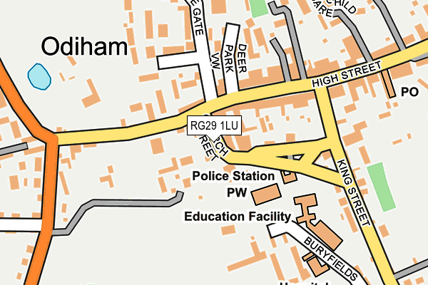 RG29 1LU map - OS OpenMap – Local (Ordnance Survey) RG29 1LU map - OS OpenMap – Local (Ordnance Survey)