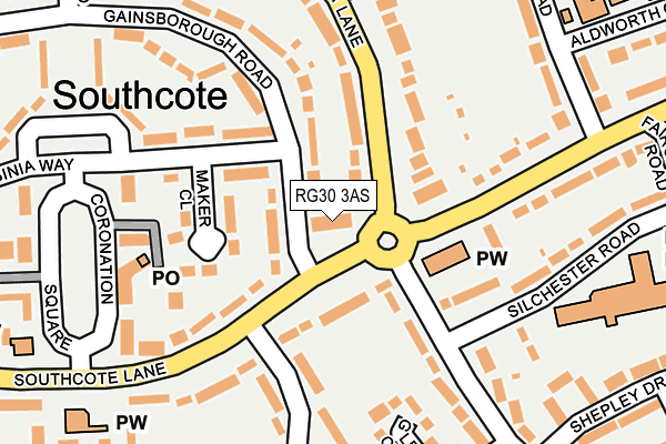 RG30 3AS map - OS OpenMap – Local (Ordnance Survey)
