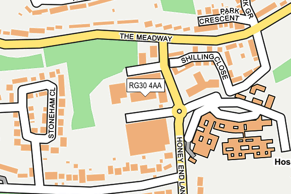RG30 4AA map - OS OpenMap – Local (Ordnance Survey) RG30 4AA map - OS OpenMap – Local (Ordnance Survey)