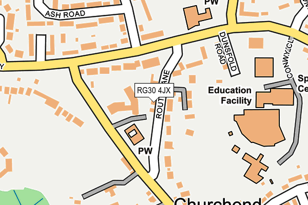 RG30 4JX map - OS OpenMap – Local (Ordnance Survey) RG30 4JX map - OS OpenMap – Local (Ordnance Survey)