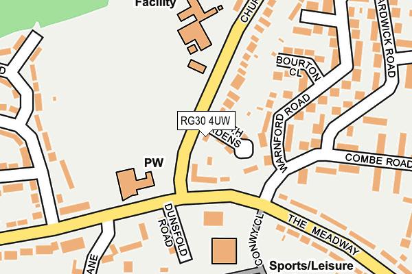 RG30 4UW map - OS OpenMap – Local (Ordnance Survey) RG30 4UW map - OS OpenMap – Local (Ordnance Survey)