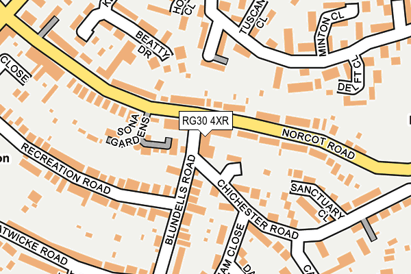RG30 4XR map - OS OpenMap – Local (Ordnance Survey) RG30 4XR map - OS OpenMap – Local (Ordnance Survey)