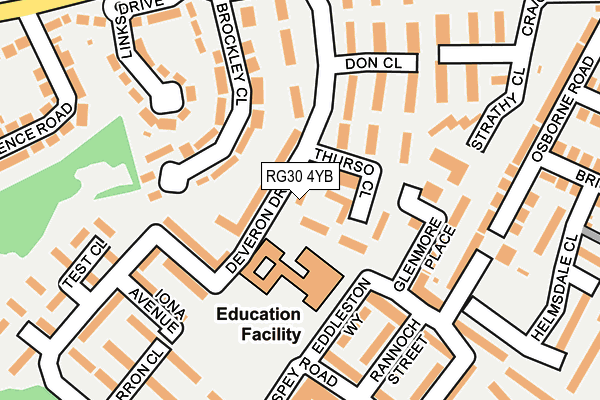 RG30 4YB map - OS OpenMap – Local (Ordnance Survey) RG30 4YB map - OS OpenMap – Local (Ordnance Survey)