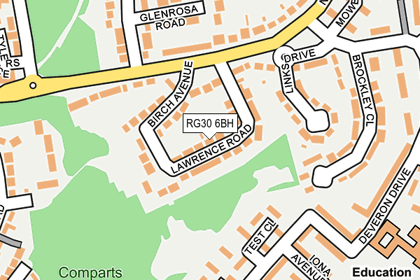 RG30 6BH map - OS OpenMap – Local (Ordnance Survey) RG30 6BH map - OS OpenMap – Local (Ordnance Survey)