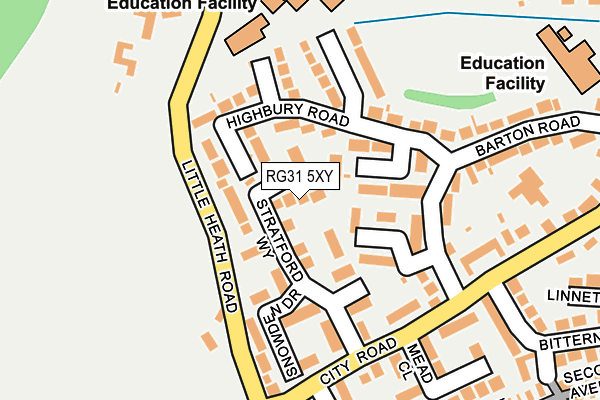 RG31 5XY map - OS OpenMap – Local (Ordnance Survey) RG31 5XY map - OS OpenMap – Local (Ordnance Survey)
