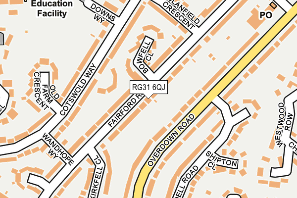 RG31 6QJ map - OS OpenMap – Local (Ordnance Survey) RG31 6QJ map - OS OpenMap – Local (Ordnance Survey)