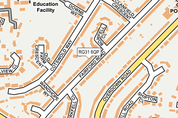 RG31 6QP map - OS OpenMap – Local (Ordnance Survey) RG31 6QP map - OS OpenMap – Local (Ordnance Survey)