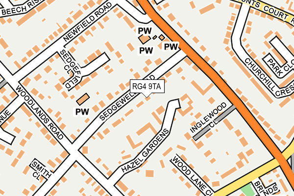 RG4 9TA map - OS OpenMap – Local (Ordnance Survey)