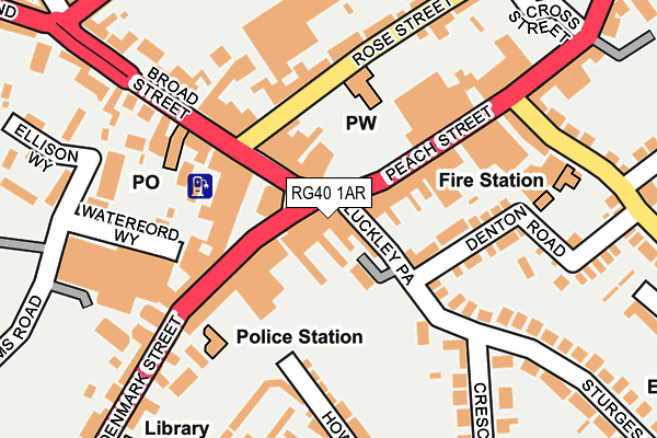 RG40 1AR map - OS OpenMap – Local (Ordnance Survey) RG40 1AR map - OS OpenMap – Local (Ordnance Survey)