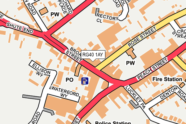 RG40 1AY map - OS OpenMap – Local (Ordnance Survey) RG40 1AY map - OS OpenMap – Local (Ordnance Survey)