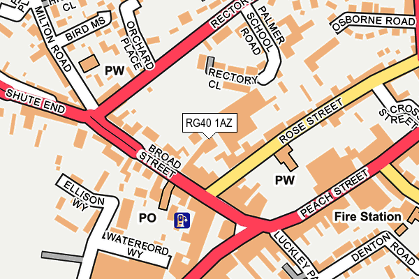 RG40 1AZ map - OS OpenMap – Local (Ordnance Survey) RG40 1AZ map - OS OpenMap – Local (Ordnance Survey)