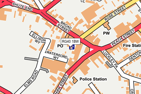 RG40 1BW map - OS OpenMap – Local (Ordnance Survey) RG40 1BW map - OS OpenMap – Local (Ordnance Survey)